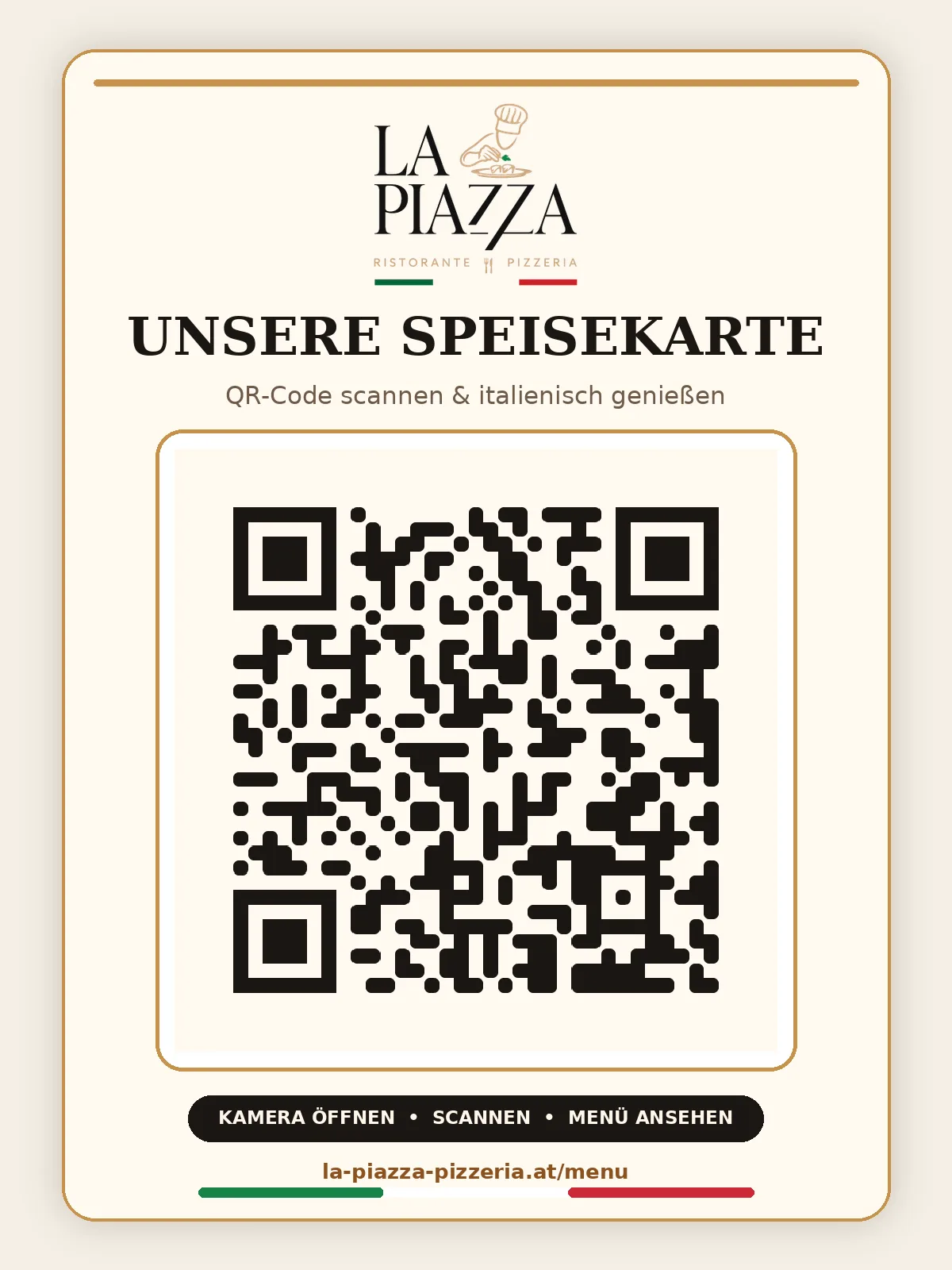 QR-Speisekarte von La Piazza